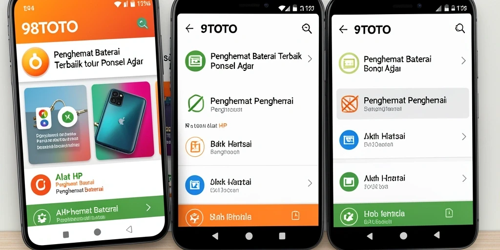 Tampilan antarmuka 98TOTO yang intuitif untuk penghematan baterai.