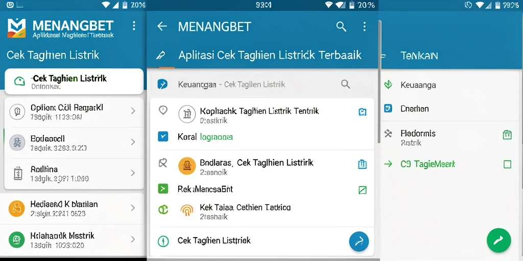 Antarmuka aplikasi MENANGBET yang memudahkan cek tagihan listrik.